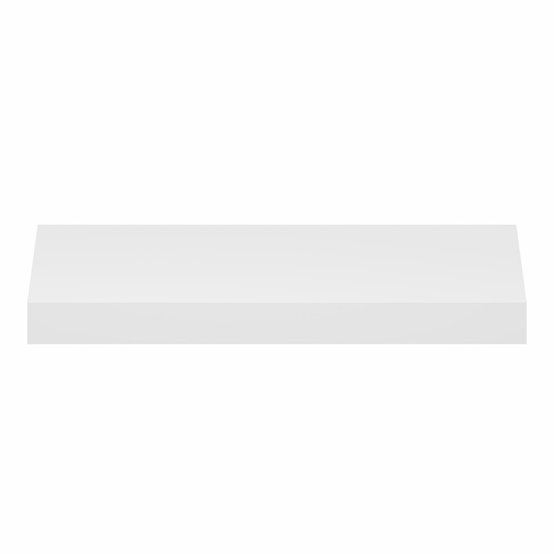Furinno TANNA 9 x 24 2 Thick Floating Shelves with Invisible Brackets. White
