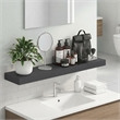 Furinno TANNA 9 x 35 2 Thick Floating Shelves with Invisible Brackets. Americano