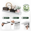 Furinno TANNA 9 x 35 2 Thick Floating Shelves with Invisible Brackets. White