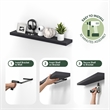 Furinno TANNA 9 x 47 2 Thick Floating Shelves with Invisible Brackets. Americano