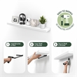 Furinno TANNA 9 x 47 2 Thick Floating Shelves with Invisible Brackets. White