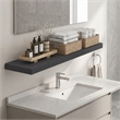 Furinno TANNA 12 x 47 Invisible Brackets 2 Thick Floating Shelves. Americano