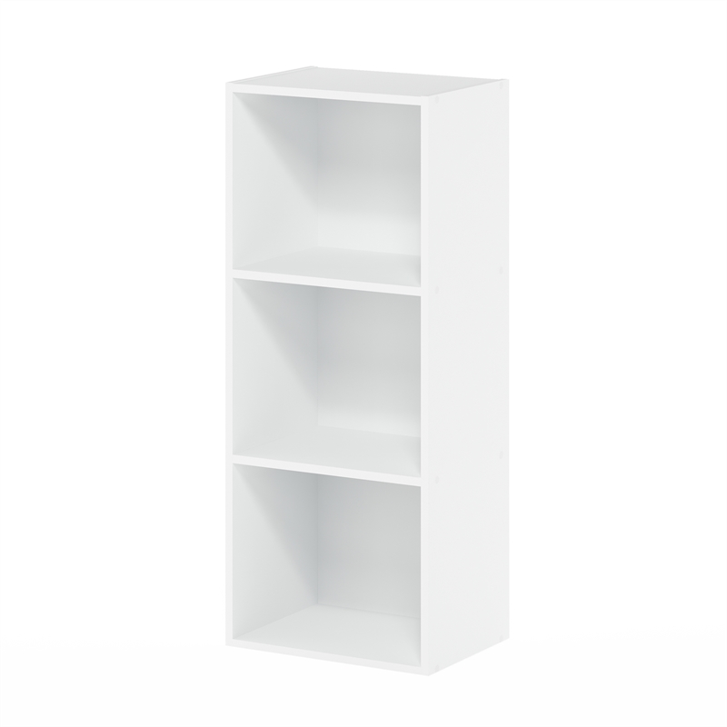 Furinno LUDER 3-Cube White Cube Storage Organizer. Bookcase. White
