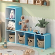 Furinno LUDER 3-Cube Blue Cube Storage Organizer. Bookcase. White/Light Blue