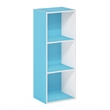 Furinno LUDER 3-Cube Blue Cube Storage Organizer. Bookcase. White/Light Blue