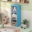 Furinno LUDER 3-Cube Blue Cube Storage Organizer. Bookcase. White/Light Blue
