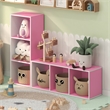 Furinno LUDER 3-Cube Pink Cube Storage Organizer. Bookcase. White/Pink