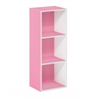 Furinno LUDER 3-Cube Pink Cube Storage Organizer. Bookcase. White/Pink