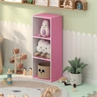 Furinno LUDER 3-Cube Pink Cube Storage Organizer. Bookcase. White/Pink