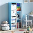 Furinno LUDER 7-Cube Blue Cube Storage Organizer. Bookcase. White/Light Blue
