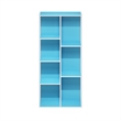 Furinno LUDER 7-Cube Blue Cube Storage Organizer. Bookcase. White/Light Blue
