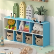 Furinno LUDER 7-Cube Blue Cube Storage Organizer. Bookcase. White/Light Blue
