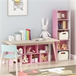Furinno LUDER 7-Cube Pink Cube Storage Organizer. Bookcase. White/Pink