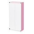 Furinno LUDER 7-Cube Pink Cube Storage Organizer. Bookcase. White/Pink