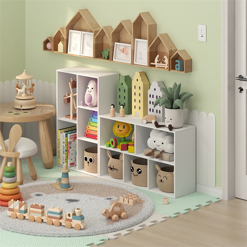 Furinno LUDER 5-Cube White Cube Storage Organizer. Bookcase. White