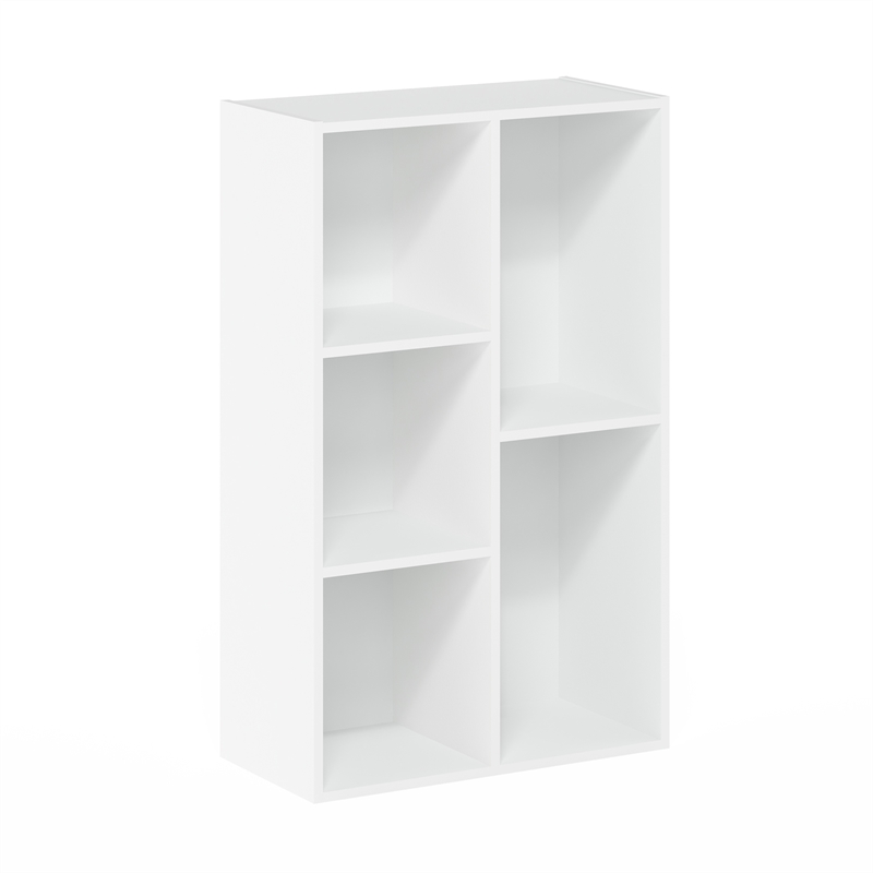 Furinno LUDER 5-Cube White Cube Storage Organizer. Bookcase. White