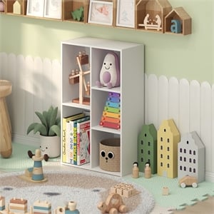 Furinno LUDER 5-Cube White Cube Storage Organizer. Bookcase. White