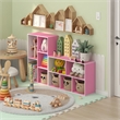 Furinno LUDER 5-Cube Pink Cube Storage Organizer. Bookcase. White/Pink