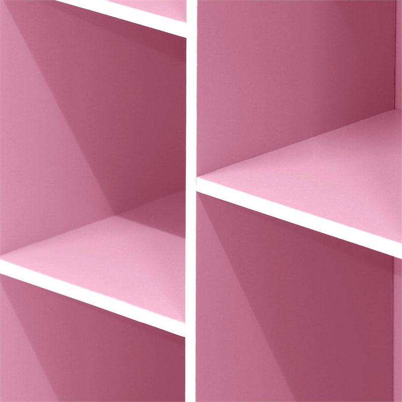 Furinno LUDER 5-Cube Pink Cube Storage Organizer. Bookcase. White/Pink