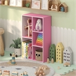 Furinno LUDER 5-Cube Pink Cube Storage Organizer. Bookcase. White/Pink