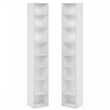 Furinno PASIR Set of 2. 8-Tier Open Shelf Bookcase. 9.3 x 11.8 x 70.9. White
