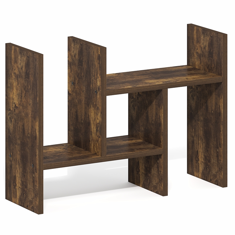 Furinno CLASSIC Adjustable Desk Organizers and Accessories. Amber Pine