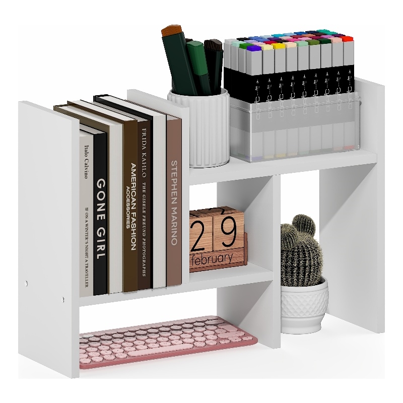 Furinno CLASSIC Adjustable Desk Organizers and Accessories. White