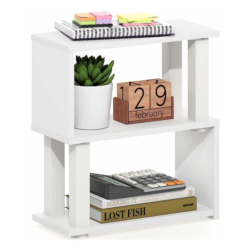 Furinno TURN-N-TUBE 3-Tier Desk Organizers and Accessories. Corner Shelf. White