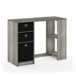 Furinno JAYA 40-Inch Grey 3 Fabric Drawers Entryway Table. French Oak