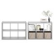 Furinno CUBICLE Set of 2. 6-Cube Thick Frame Reversible Bookcase. Light Grey