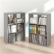 Furinno CUBICLE Set of 2. 6-Cube Thick Frame Reversible Bookcase. Light Grey