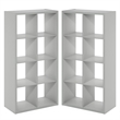 Furinno CUBICLE Set of 2. 8-Cube Thick Frame Reversible Bookcase. Light Grey