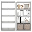 Furinno CUBICLE Set of 2. 8-Cube Thick Frame Reversible Bookcase. Light Grey