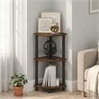 Furinno Turn-N-Tube Toolless Assembly 3-Tier Rustic Brown Corner Shelf. Pine