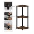 Furinno Turn-N-Tube Toolless Assembly 3-Tier Rustic Brown Corner Shelf. Pine