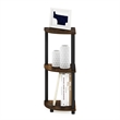 Furinno Turn-N-Tube Toolless Assembly 3-Tier Rustic Brown Corner Shelf. Pine