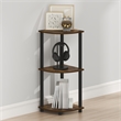 Furinno Turn-N-Tube Toolless Assembly 3-Tier Rustic Brown Corner Shelf. Pine