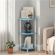 Furinno Turn-N-Tube Toolless Assembly 3-Tier Blue Open Corner Shelf. Light Blue