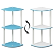 Furinno Turn-N-Tube Toolless Assembly 3-Tier Blue Open Corner Shelf. Light Blue