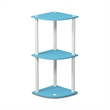 Furinno Turn-N-Tube Toolless Assembly 3-Tier Blue Open Corner Shelf. Light Blue