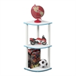Furinno Turn-N-Tube Toolless Assembly 3-Tier Blue Open Corner Shelf. Light Blue