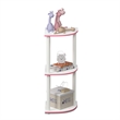 Furinno Turn-N-Tube Toolless Assembly 3-Tier Pink Open Corner Shelf. Pink