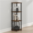 Furinno Turn-N-Tube Toolless Assembly 4-Tier Open Corner Shelf. Amber Pine