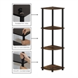 Furinno Turn-N-Tube Toolless Assembly 4-Tier Open Corner Shelf. Amber Pine