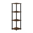 Furinno Turn-N-Tube Toolless Assembly 4-Tier Open Corner Shelf. Amber Pine