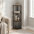 Furinno Turn-N-Tube Toolless Assembly 4-Tier Open Corner Shelf. Amber Pine