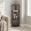 Furinno Turn-N-Tube Toolless Assembly 4-Tier Open Corner Shelf. Columbia Walnut