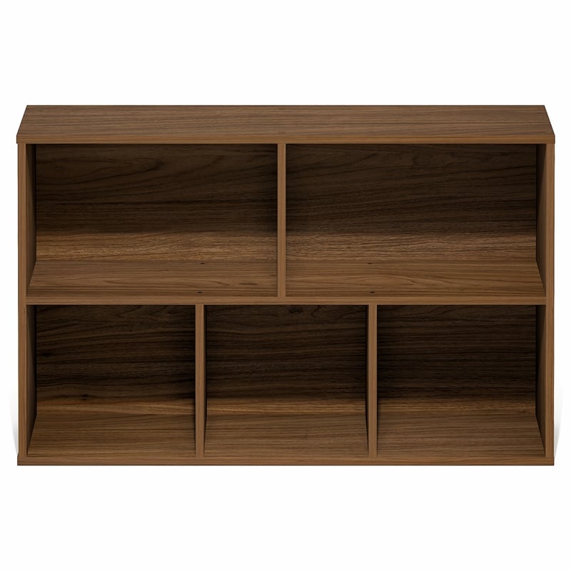 Furinno LUDER 5-Cube Reversible Bookcase. 9.4 x 19.5 x 31.5. Warm Walnut