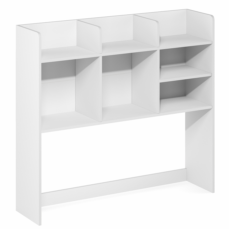 Furinno CLASSIC 7-Shelf Desktop Hutch. Desk Organzier. White