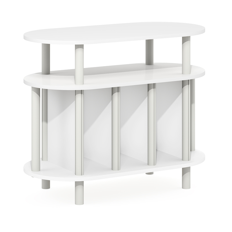 Furinno JAYA Record Player Stand. Holds up to 180-185 Vinyl Records. White